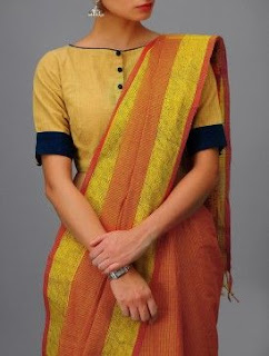 Collar neck blouse 2025 designs for cotton sarees